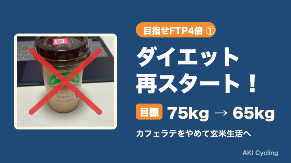 目指せFTP4倍① ダイエット再スタート 目標75kg→65kg